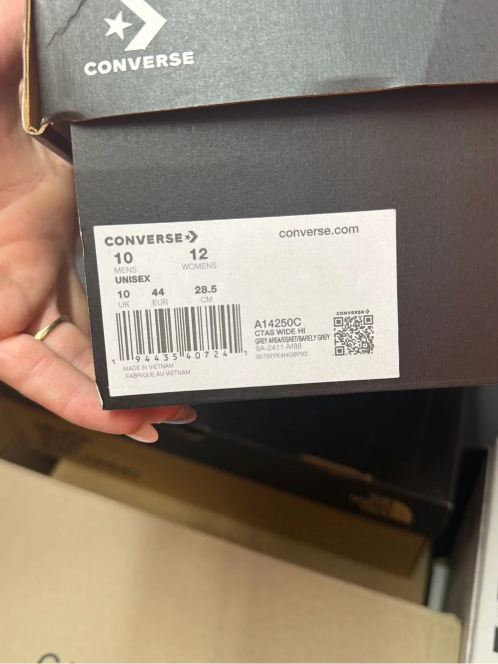 Converse High Top Sneakers in Light Gray and White